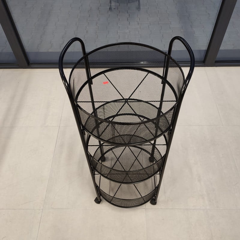 Cesta redonda de 3 pisos negra