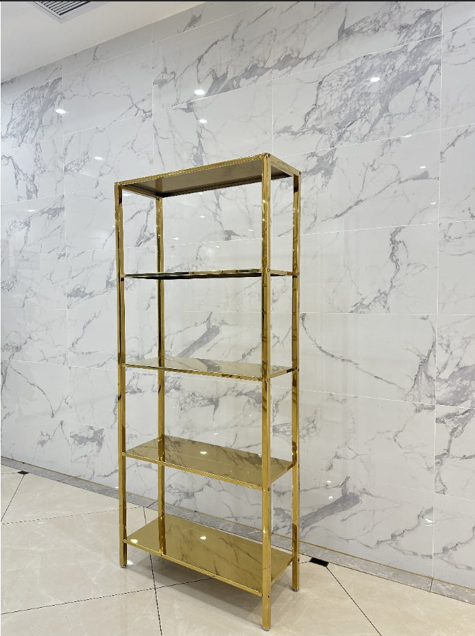 Estantería dorado y metalico con 5 baldas-JH-015C
