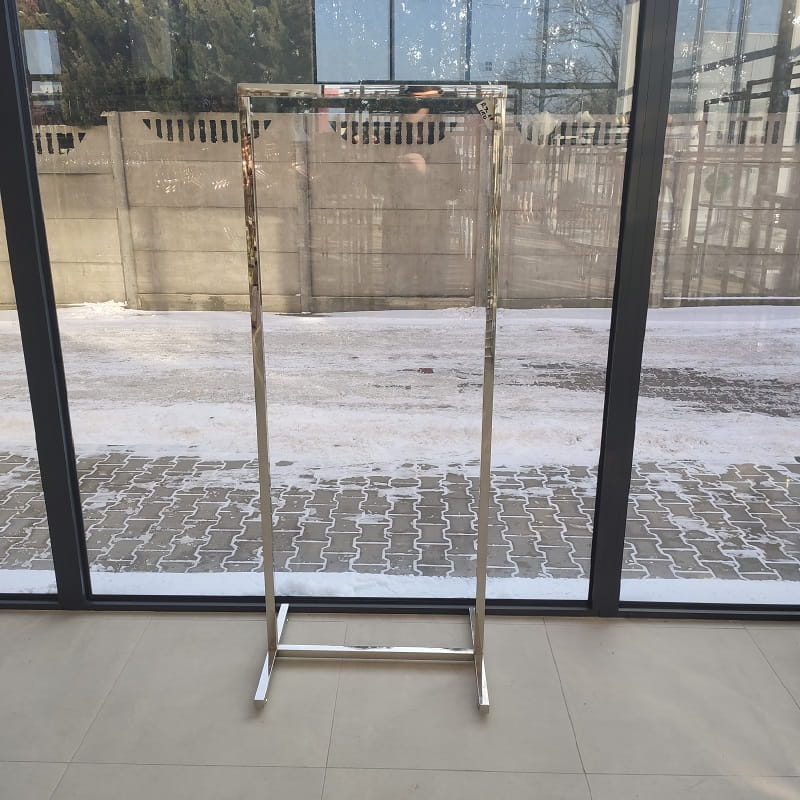 Perchero Plata Fijo Tubo Cuadrado Con Una Barra RT-061Silver 150cmx60 cm