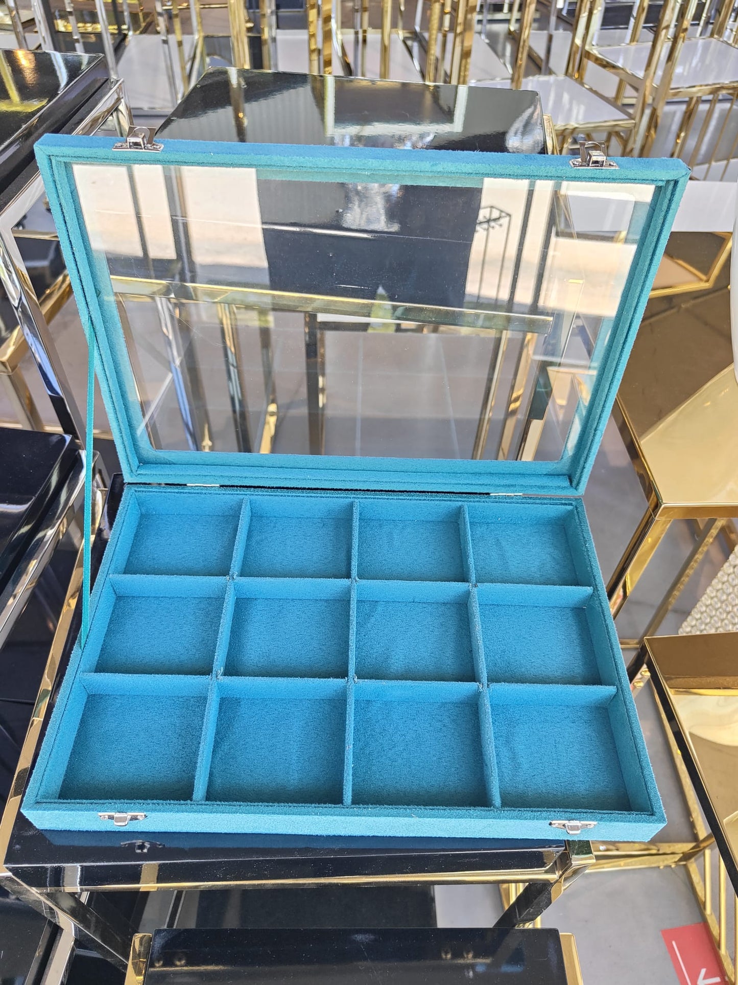 Caja joyero para colgante color azul