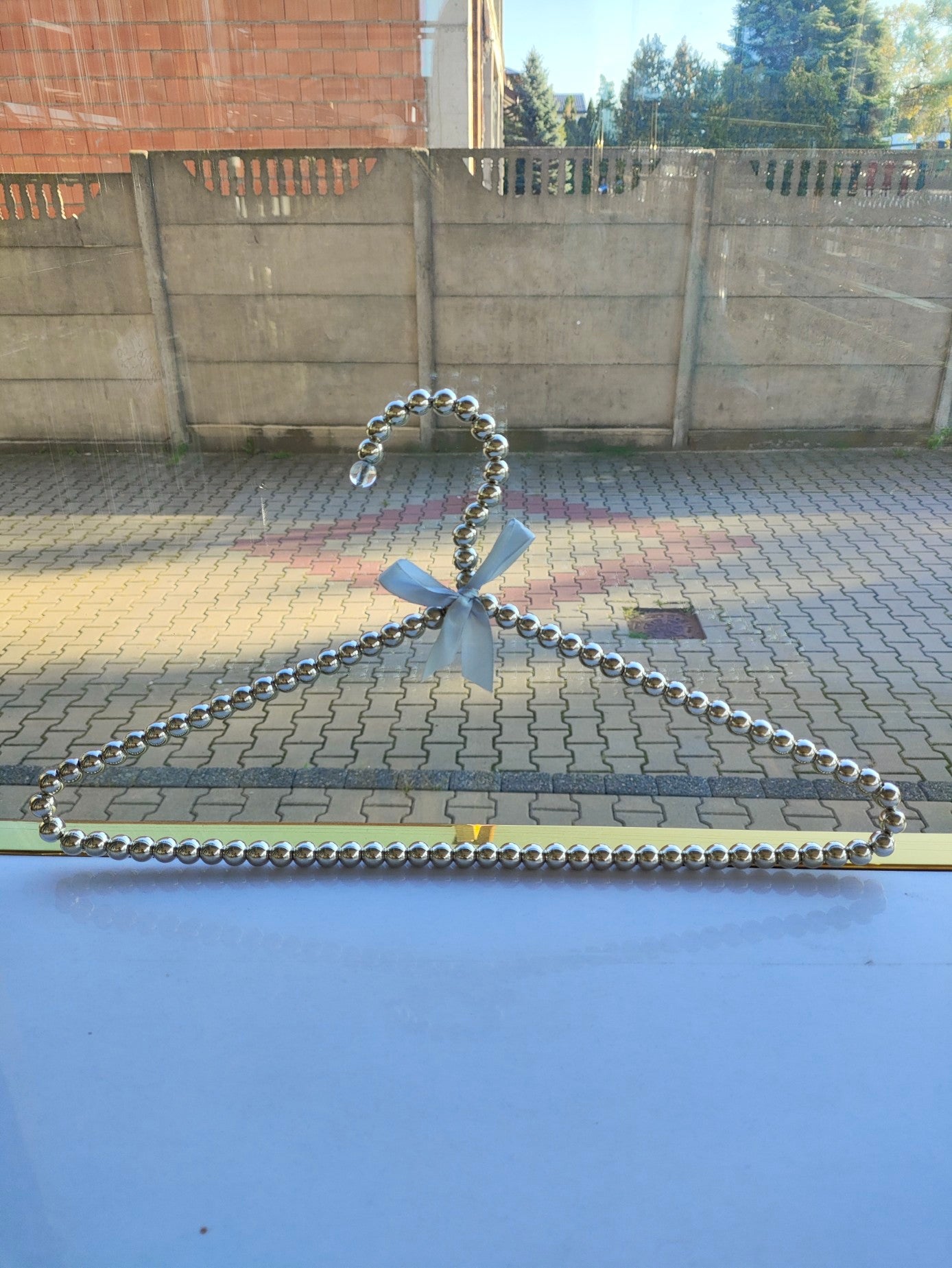 Percha de cuentas de plata 50 uds.