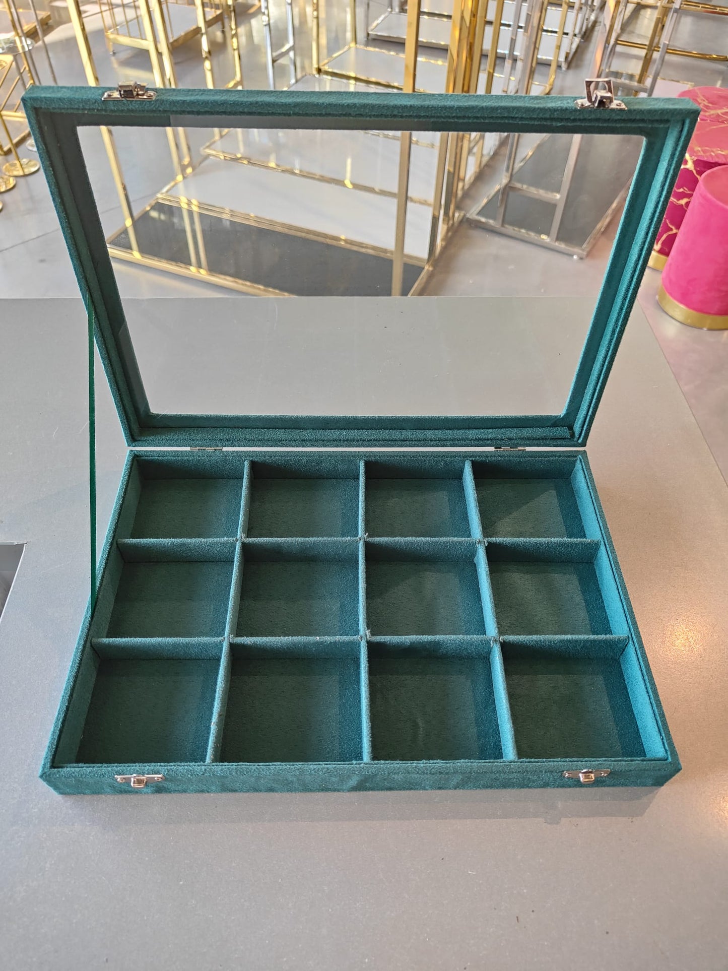 Caja joyero para colgante color verde